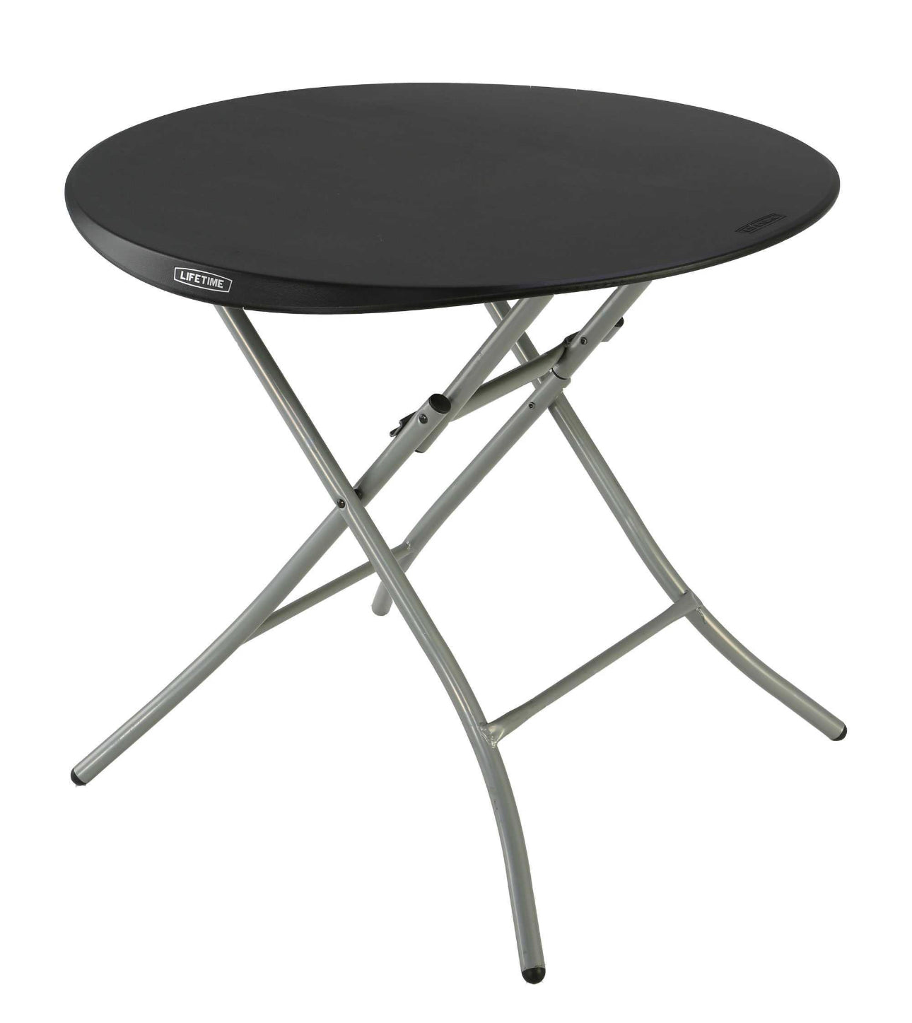 LIFETIME Mesa plegable redonda de 83cm Diámetro Color Negro